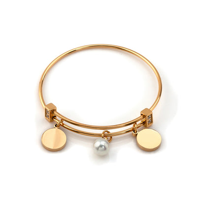 pulseira em aço inoxidável em dourado ou prateado